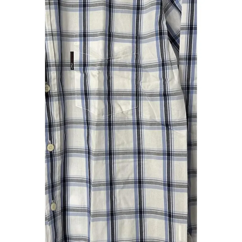 NWT Giovanni‎ Galli Mens Long Sleeve Button Plaid Shirt Size XL